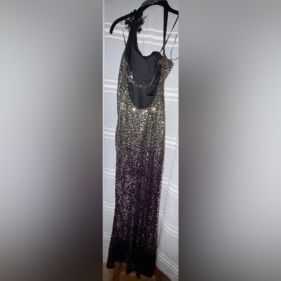 Faviana One Shoulder low back Sequin long Prom bridal formal Dress with … - Picture 6 of 8